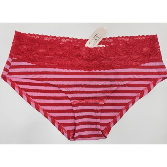 VICTORIA’S SECRET Soft Cotton blend Lace Low Rise Hip Hugger Panty Size S/P NWT - Picture 1 of 5